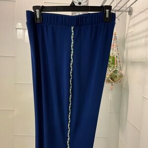 NWT$210 Jade by Johnny Was SMALL Nara Matte Jersey Crop Pants Blue Night